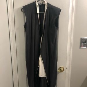 Donna Karan collection grey tuxedo vest